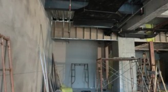 【康蓝最新项目施工现场】国际E城办公室装修设计工程_康蓝装饰公司